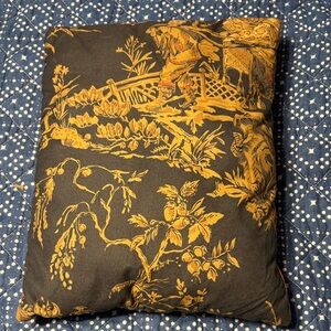 Vintage Style navy and Gold with mauve accents custom sewn Decorative Pillow